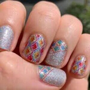Pinball Queen Color Street - Glitter Diamond Pattern Nails - Retired & New
